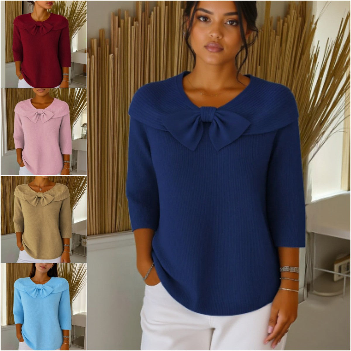 🔥【AKCIJA 50% OFF】Dolgorokav francoski pulover – Eleganten in vsestranski Velikosti S-5XL