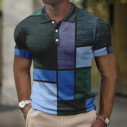 👕 Koszulka polo męska S–5XL – wzór geometryczny, wygodna i stylowa 2026