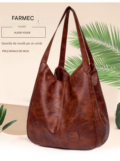 💖👜💖 【50% reducere🔥】Geantă de umăr din piele moale, nou stil, capacitate mare