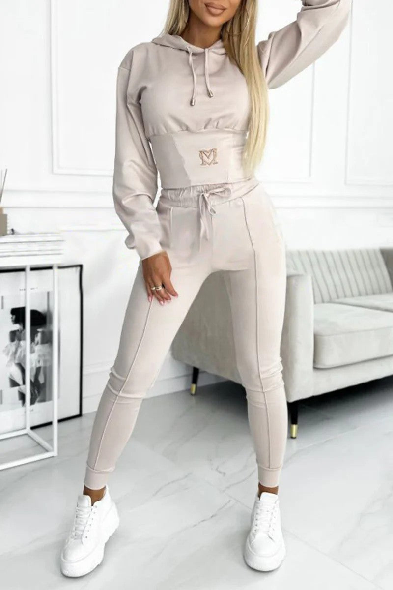 🔥Výhodná nabídka【S–3XL】Dámská dvoudílná sportovní souprava s kapucí – pohodlná teplá mikina a kalhoty na trénink i volný čas