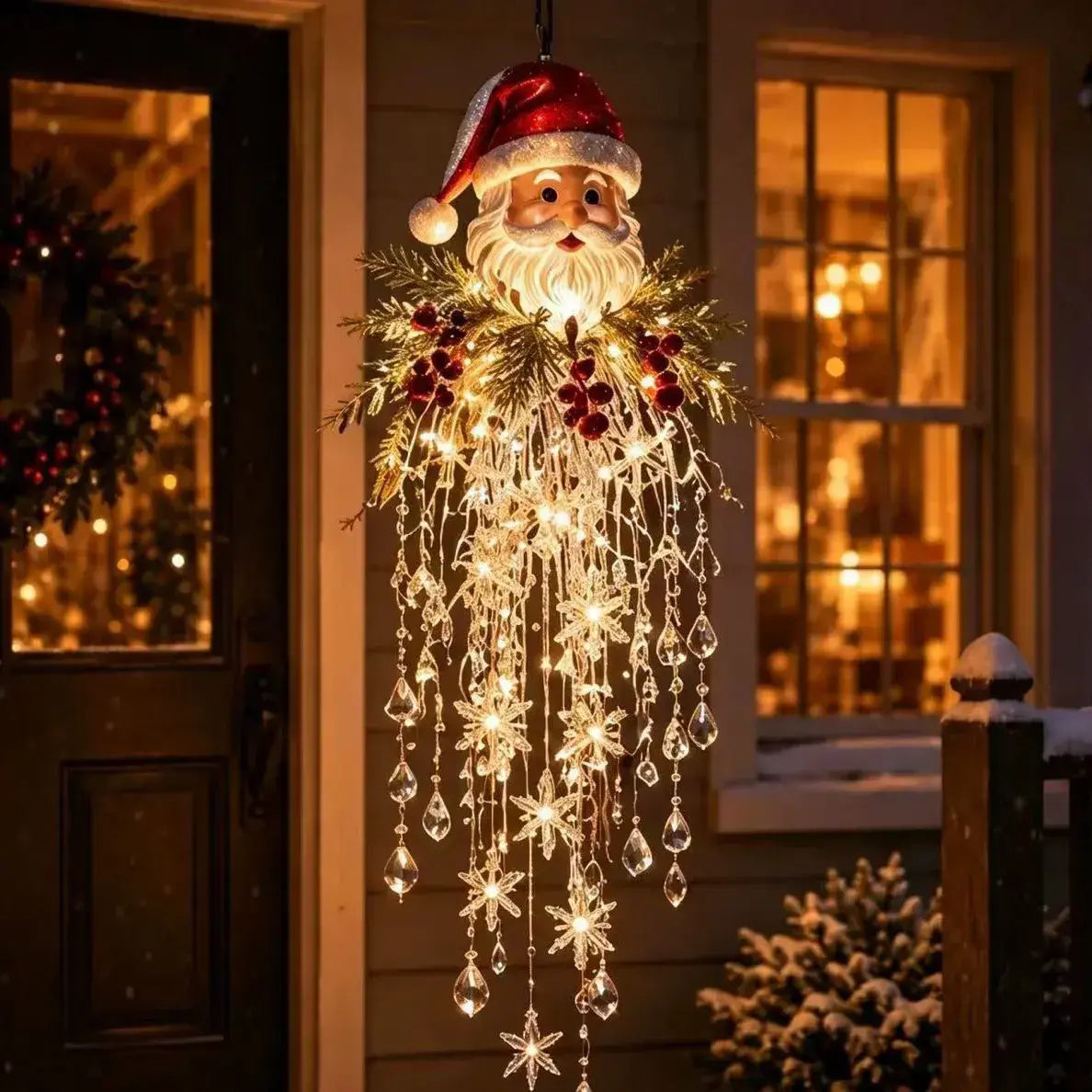 🔥 DZIŚ -50% 🎅 Wisząca dekoracja LED w kształcie płatka śniegu – świąteczny blask na werandzie ✨