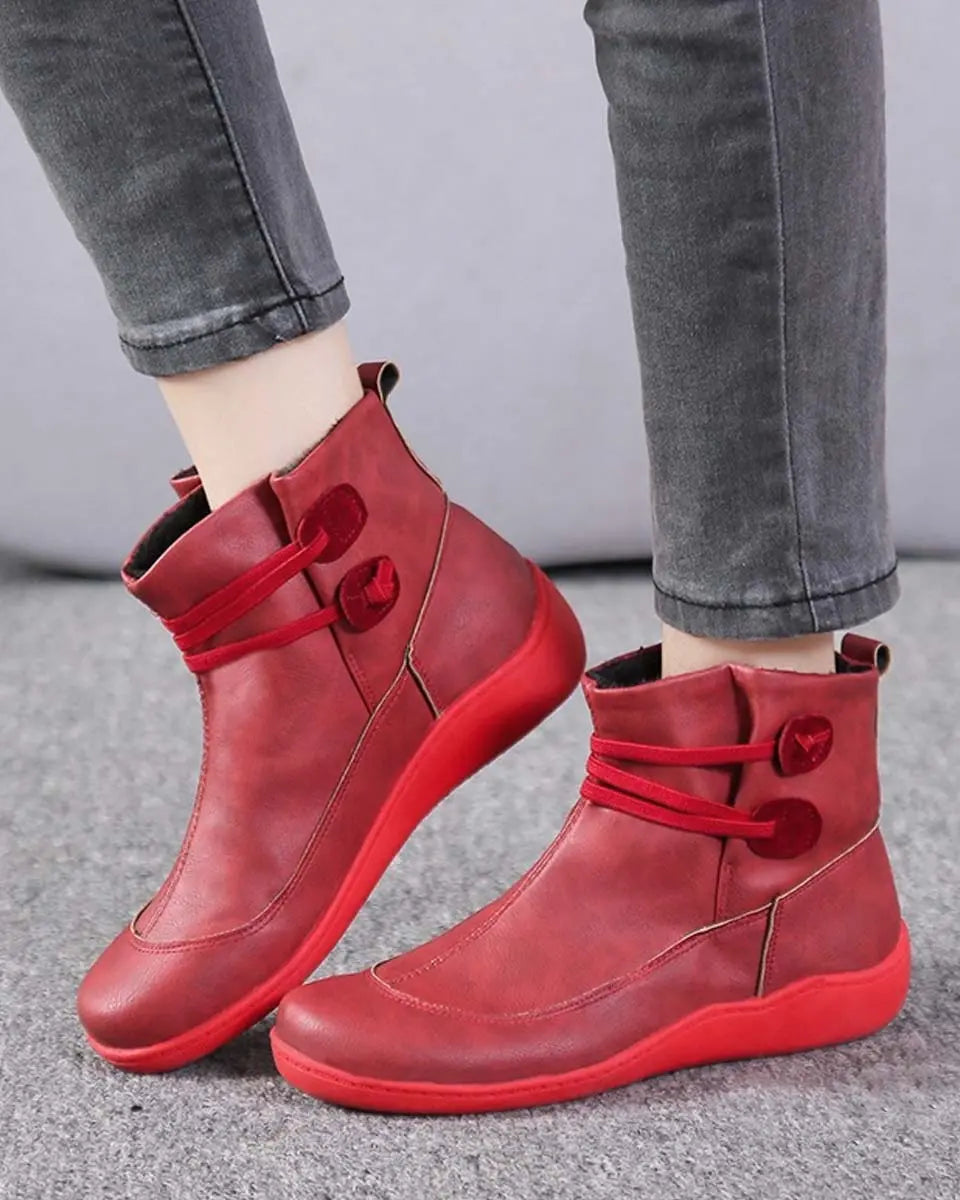 🌺👢【35-43】Damskie zimowe buty z naturalnej skóry – śniegowce ze wsparciem łuku stopy, antypoślizgowe i ciepłe buty zimowe