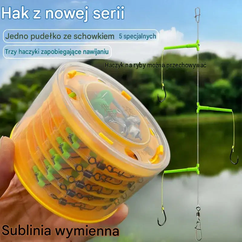 🐟 Nowoczesne przypony tandemowe Anti-Tangle z organizerem – zestaw akcesoriów wędkarskich na 2026 rok