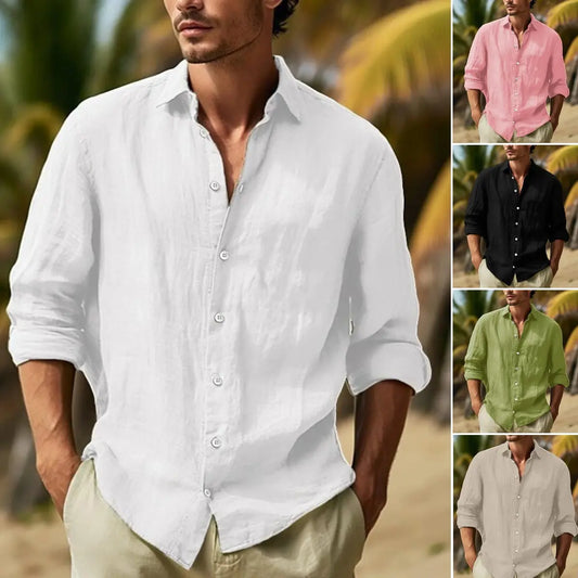 🎏👔【50% zniżki 🔥】【S–3XL】Nowa letnia męska koszula z długim rękawem, w dużych rozmiarach, dostępna w 9 kolorach