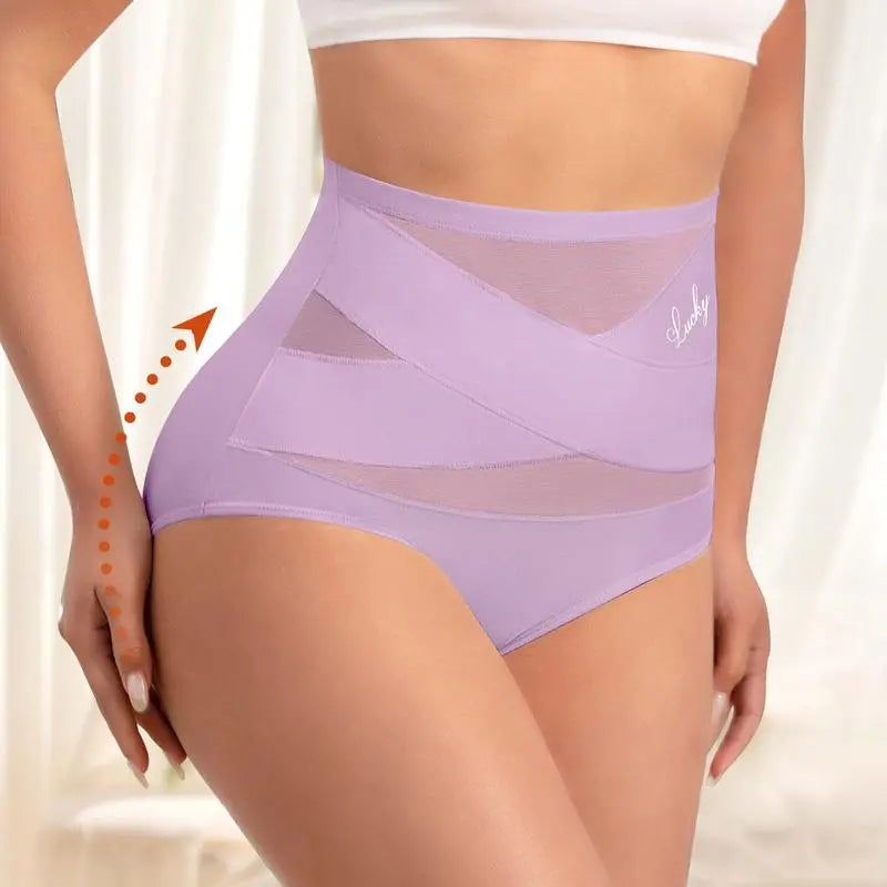 🔥 Majtki damskie z wysokim stanem plus size – krzyżowy fason, modelowanie brzucha i wygodne dopasowanie ✨