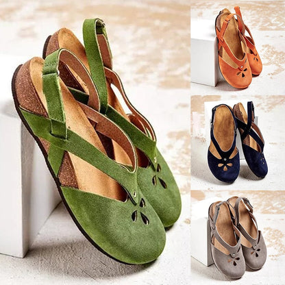 ✨✨【Ofertă Limitată】【35-44】Sandale Casual din Piele Naturală 2025 ✅ Vârf Rotund ✅ Talpă Plată 👣