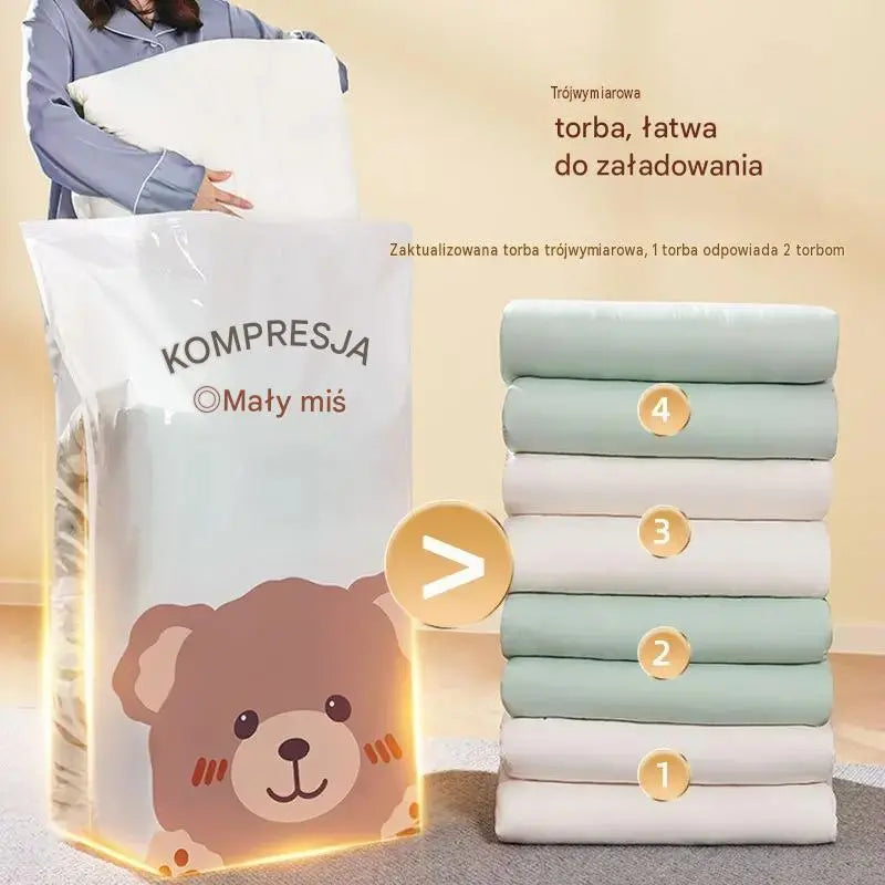🧳【Zestaw 5 sztuk】💨 Duże worki próżniowe kompresyjne – bez pompki, szczelne, oszczędzają miejsce w domu i podróży ✈️