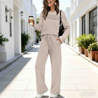 🔥【S-5XL】💖Dámska módna športová súprava na každý deň, kvalitné bavlnené tričko s dlhým rukávom + nohavice - E ✅️Platba na dobierku