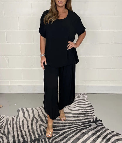 ✨👚【S-5XL】Set Casual Damă Nou 2025 💖 Mărimi Mari, Monocrom, Lejer & Confortabil – Material Moale și Plăcut