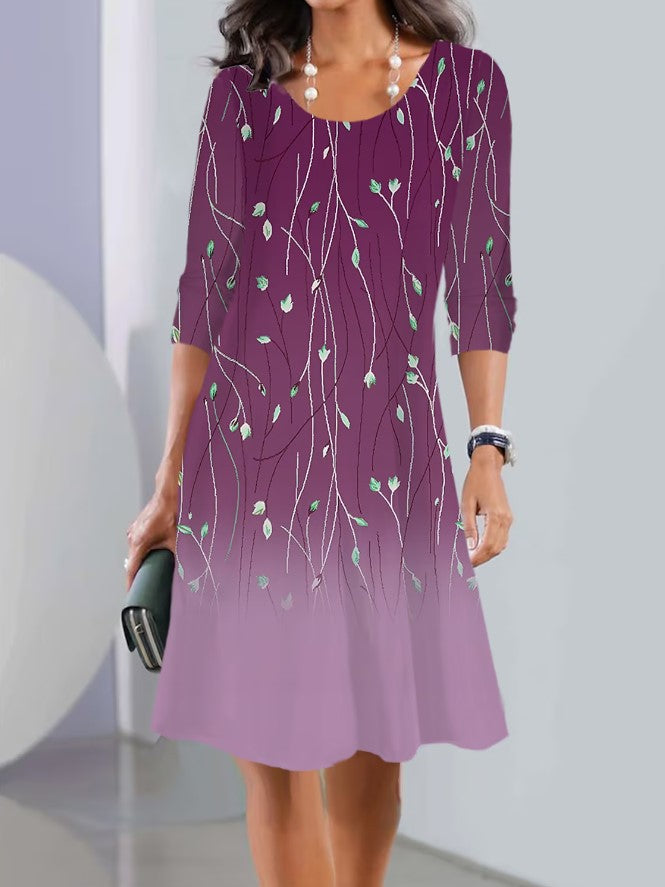 💐👗【Časovo obmedzená ponuka】【S-3XL】2025 Jarné midi šaty s okrúhlym výstrihom a dlhým rukávom, módne a neformálne