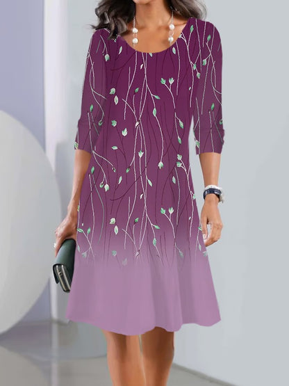 💐👗【Časovo obmedzená ponuka】【S-3XL】2025 Jarné midi šaty s okrúhlym výstrihom a dlhým rukávom, módne a neformálne