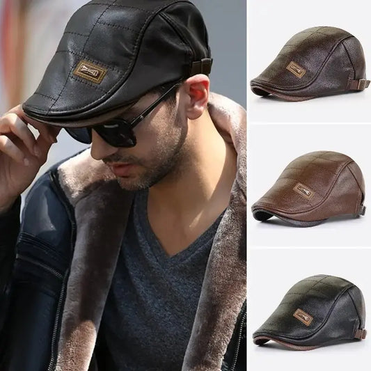🧢🔥【Kup jeden, a drugi dostaniesz gratis】Skórzany beret męski – Retro styl na jesień i zimę