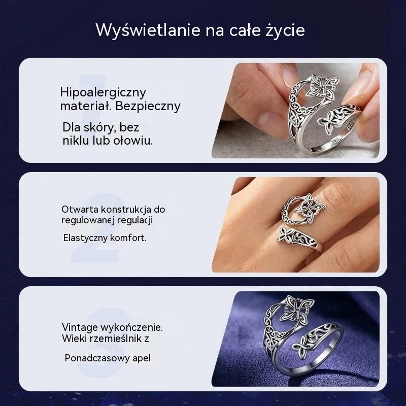 ✨Pierścionek z węzłem celtyckim ze srebra próby 925 w ofercie kup 1, a drugi dostaniesz gratis