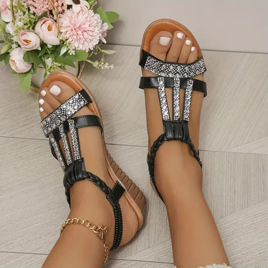 🤩【34-43】✨✨Dámske sandále na platforme s kamienkami