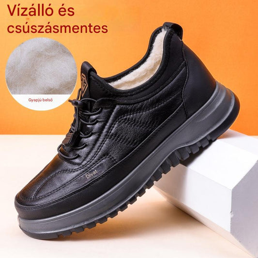 🔥【39–45】2025 Férfi téli sportcipő · Valódi bőr, vízálló és kényelmes · Meleg bársony belső · 45% kedvezmény + ingyenes szállítás