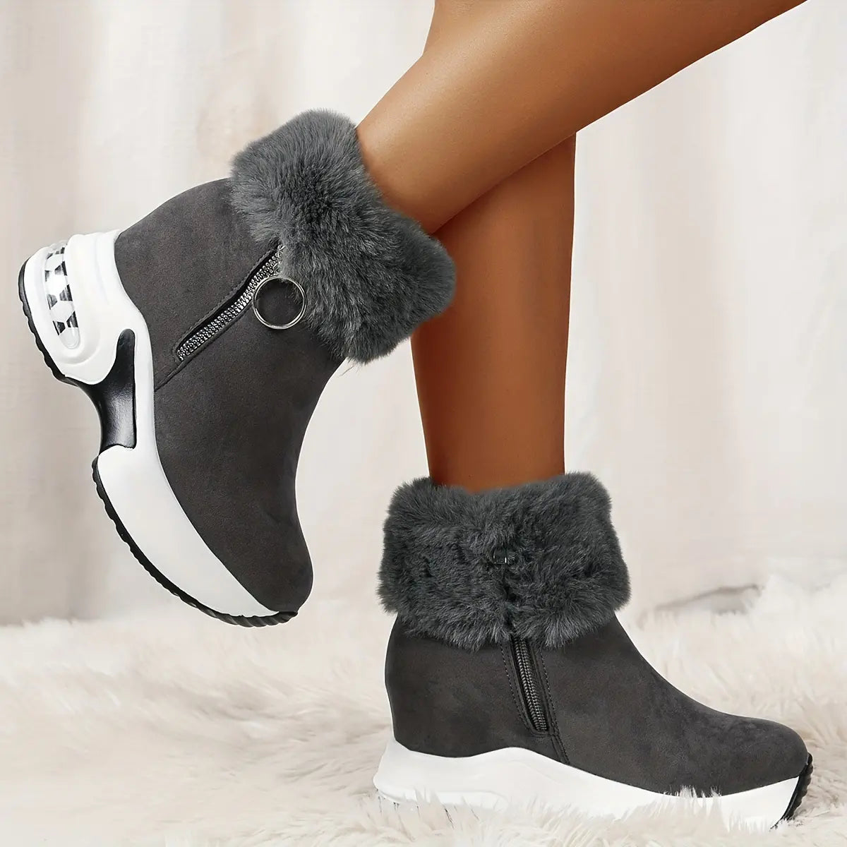 🔥😍【35-43】Damskie buty jesienno-zimowe z grubą podeszwą, ocieplane polarem, ciepłe i swobodne