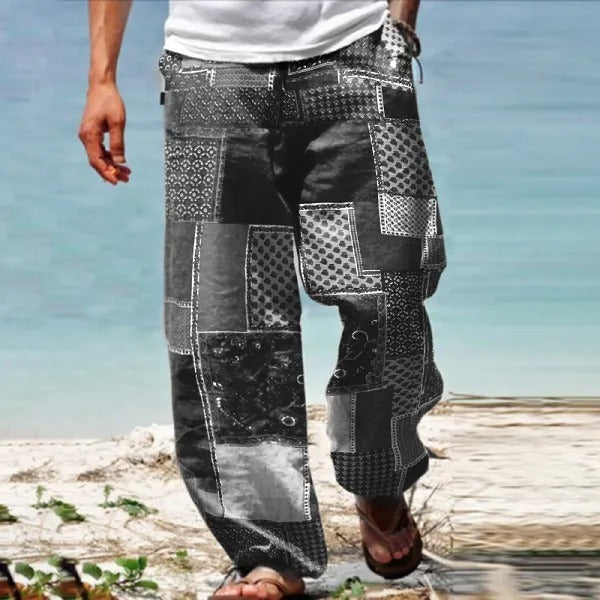 👖✨【10 culori🌈】【S–6XL】Pantaloni subțiri bărbătești din bumbac și in – stil boem, largi, comozi și lejeri 😍🌿