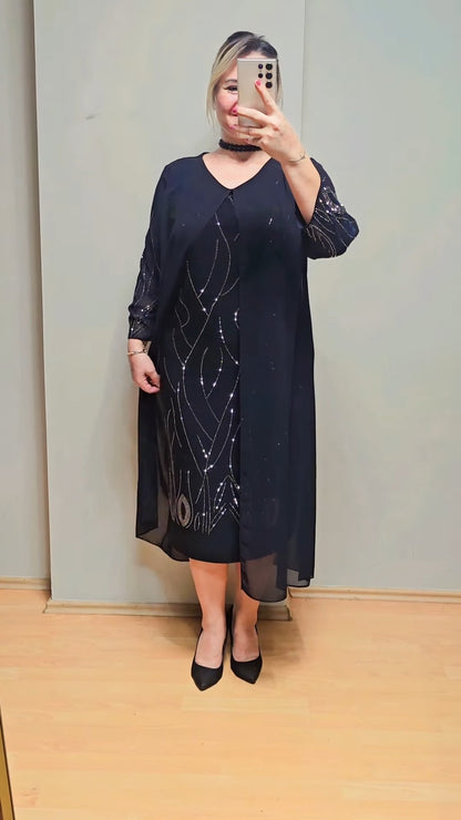 🔥 Oferta por tiempo limitado 【S-5XL】🎀Vestido midi elegante y a la moda con mangas de tul