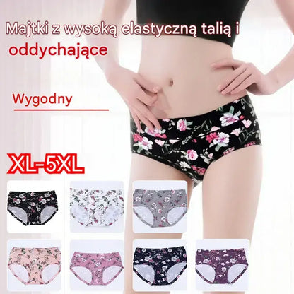 😍7 sztuk💕【50-140 kg】Wygodna antybakteryjna bielizna bawełniana, nowe modele z nadrukami