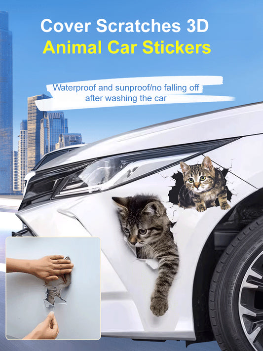 🐱 Novinka 2025 · 3D kočičí samolepka – 💥 Super cena · Skvělý dárek pro milovníky aut i koček
