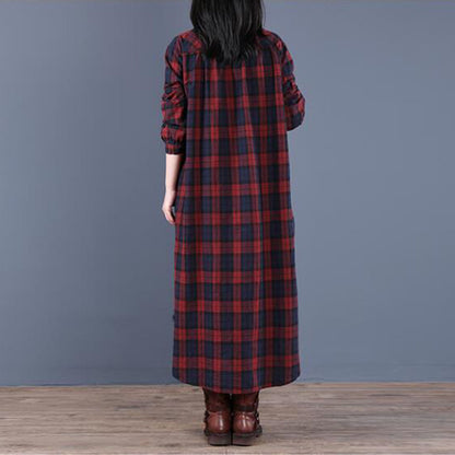 🔥【M-2XL】Jarní novinka – bavlněná retro kostkovaná šaty | Časově omezená sleva