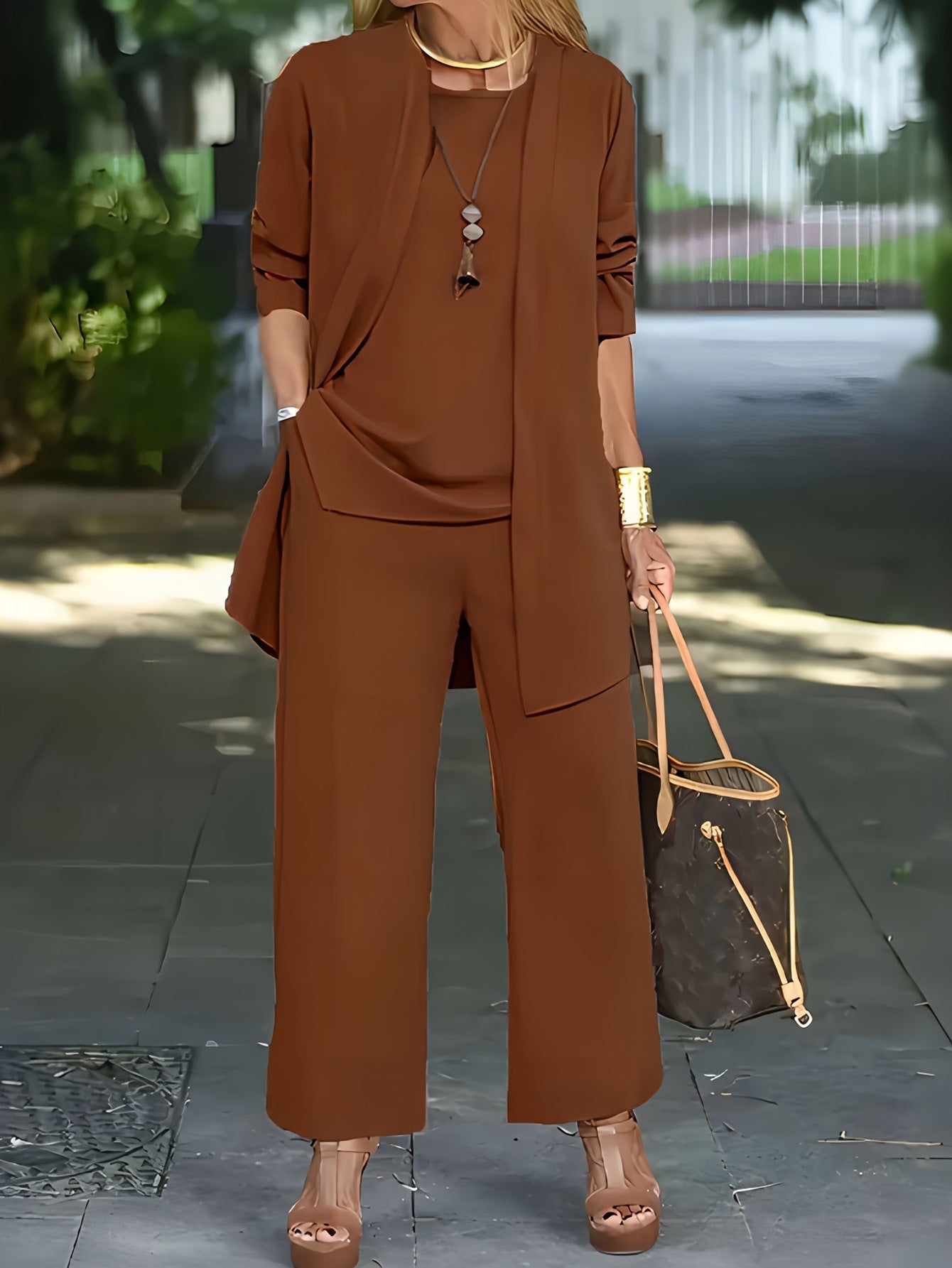 🧥 Ženski elegantni komplet (3 dijela) – ležeran kroj