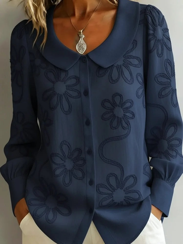 👚 Bluzka damska – francuski styl retro, haftowana, kolekcja 2026