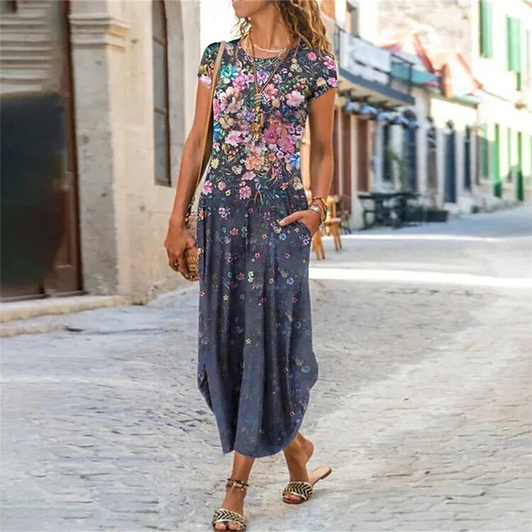 🌞👗【S-3XL】Fustă lungă de vară cu imprimeu 🌸 din bumbac Tencel – moale, texturată și confortabilă 💖✨