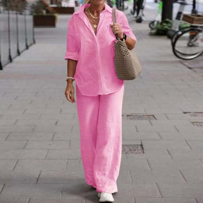 🔥【S-5XL】 Dámsky voľnočasový kompletný outfit 2026 – oversize top a široké nohavice