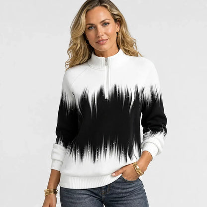 🔥【-50%】【S–5XL】Damska bluza sportowa z wysokim kołnierzem i zamkiem – idealna na jesień i zimę