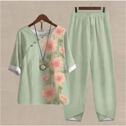 😍🔥【Oferta limitowana】 💥 【S–5XL】Damski komplet 2-częściowy 2026 – Top + Spodnie z nadrukiem 👚👖