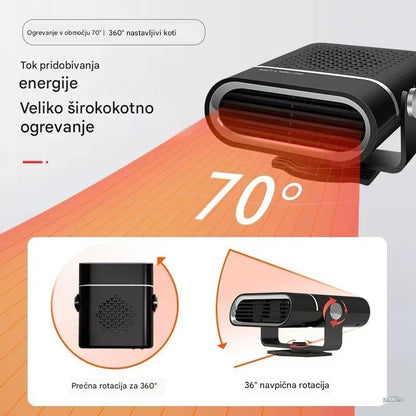 🚗🔥 Prenosni avtomobilski grelec in ventilator 2 v 1 – 360° vrtenje, hitro odmrzovanje, ogrevanje in hlajenje · tih in enostaven za uporabo v vseh letnih časih