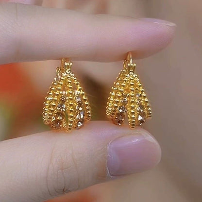 🔥【2 páry】【Doprava zdarma】Elegantní zlaté náušnice s třpytivými diamanty