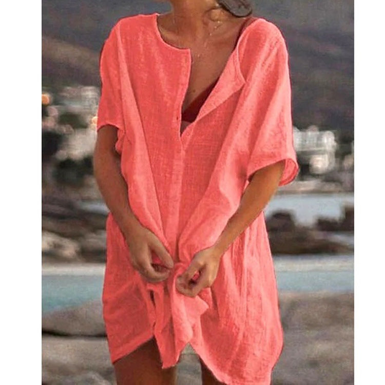 ❤️【S-5XL】Nowe damskie koszule codzienne długie kolorowe ✅Czysty kolor i prostota ✅Wygodne i oddychające