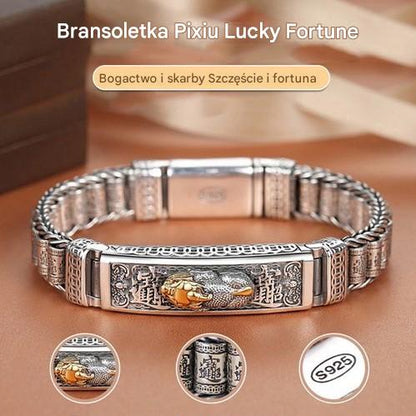 👑 Męska bransoletka Pixiu ze srebra 925 – elegancki amulet szczęścia 💎