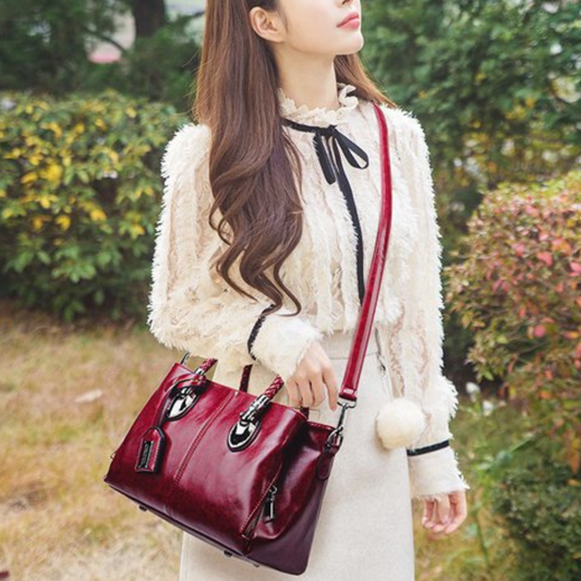 💖【Novost】Ženska usnjena torbica v retro slogu · Mehka in elegantna torba, primerna tudi za nošenje na rami · 50 % popust + brezplačna dostava