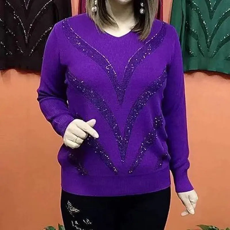 ✨🔥【XL-6XL】Dámsky pohodlný pletený pulóver voľného strihu · Elastický a štýlový