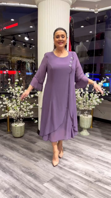 【S-5XL】❤️Rochii elegante din șifon 2025 ✨ Calitate superioară 👗 Lejere și stilate pentru vară 🌸