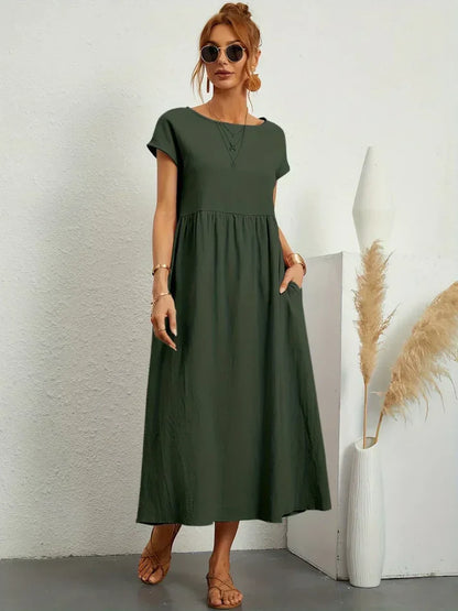 🌸【S-4XL】Zwiewna sukienka midi damska na lato – lekka i elegancka