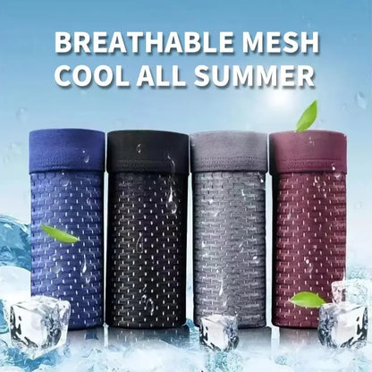 【4 sztuki 】🔥2026 Nowe bokserki męskie z modalu Ice Silk, duże rozmiary, z siateczką antybakteryjną
