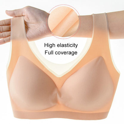 💖🌟【1 Sada = 3 Ks】2025 Bezšvová Push-Up Podprsenka z Ľadového Hodvábu ❄️ Ultra Pohodlná | Pre 40–120 kg | Sexy & Priedušná