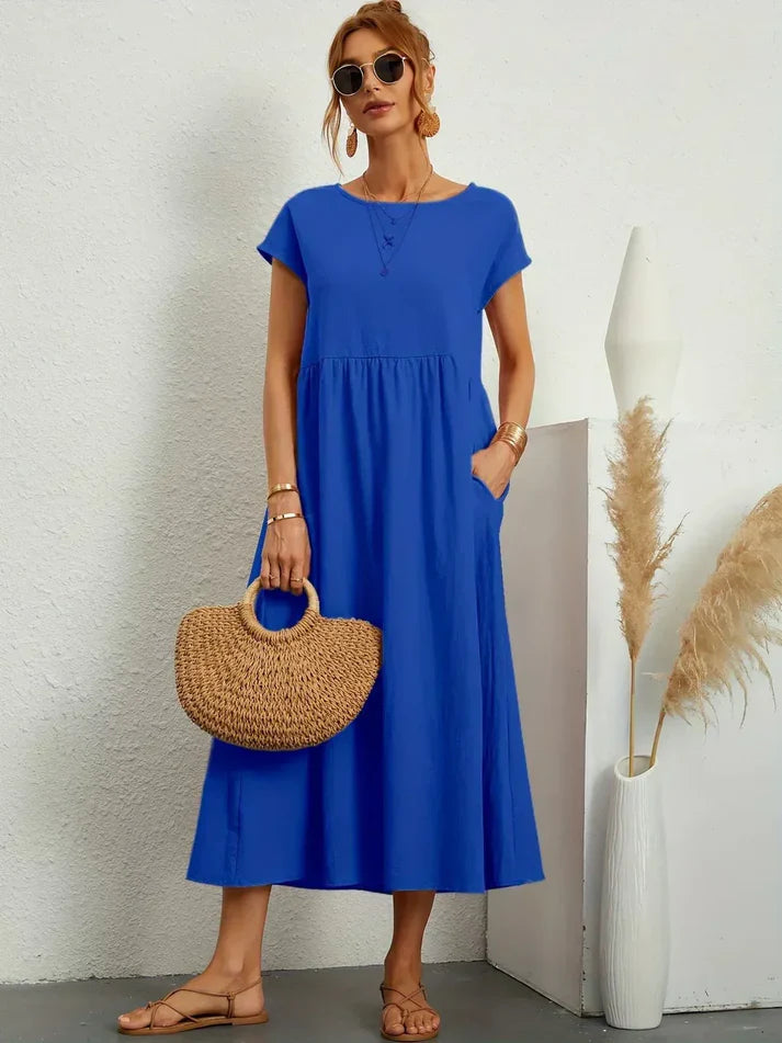 🌸【S-4XL】Zwiewna sukienka midi damska na lato – lekka i elegancka