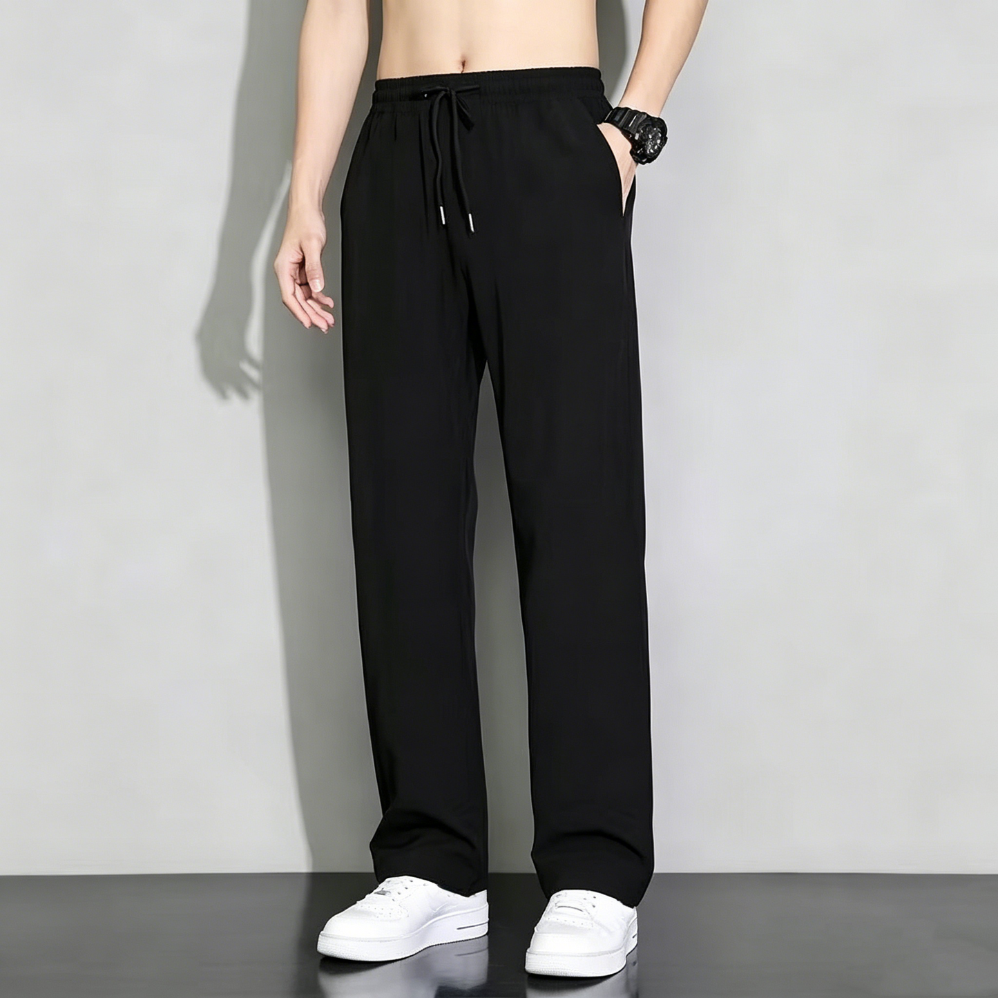 👖【50-120 kg】Męskie letnie spodnie casual z chłodnego materiału – luźny fason, prosty krój i wygoda
