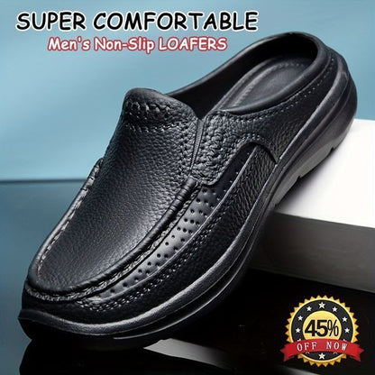 🤩【Cantitate limitată】✨🔥【39-45】 2025 de primăvară noi papuci de piele pentru bărbați casual, simpli și confortabili