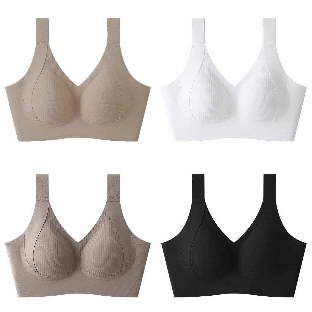😍🎁 【Dziś zniżka 50%】【Zestaw 4 szt.】❤️ Bezszwowe modelujące biustonosze dla kobiet【40-95 kg】