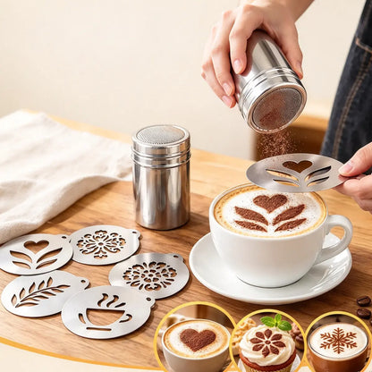 ☕ Szablon do latte art ze stali nierdzewnej 304 – do dekorowania kawy