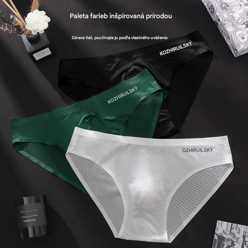 🔥🩲【Balenie 5 kusov】Pánske priedušné boxerky z ľadového hodvábu, s nízkym pásom (45-100 kg)