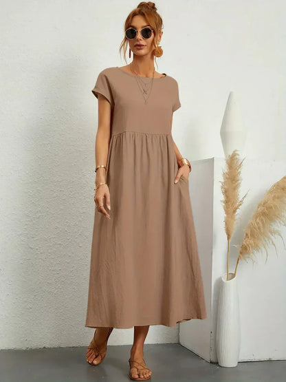 🌸【S-4XL】Zwiewna sukienka midi damska na lato – lekka i elegancka