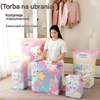 ✨🧳【Zestaw 5 elementów】💨 Duży, kompresowalny worek próżniowy: nie wymaga pompki, szczelny i idealny do oszczędzania miejsca w walizkach i w domu ✈️