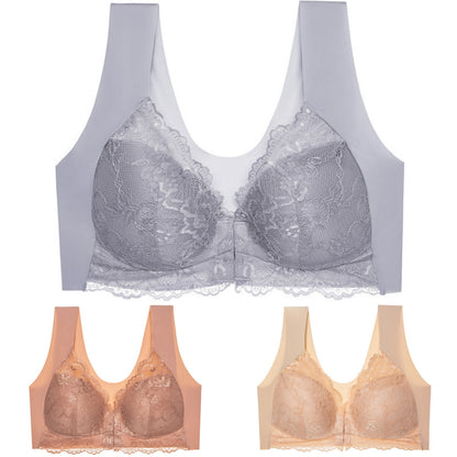 ✨【3 kusy】Veľká sexy podprsenka s predným zapínaním bez kostice – Krásny dizajn na chrbte + Zľava